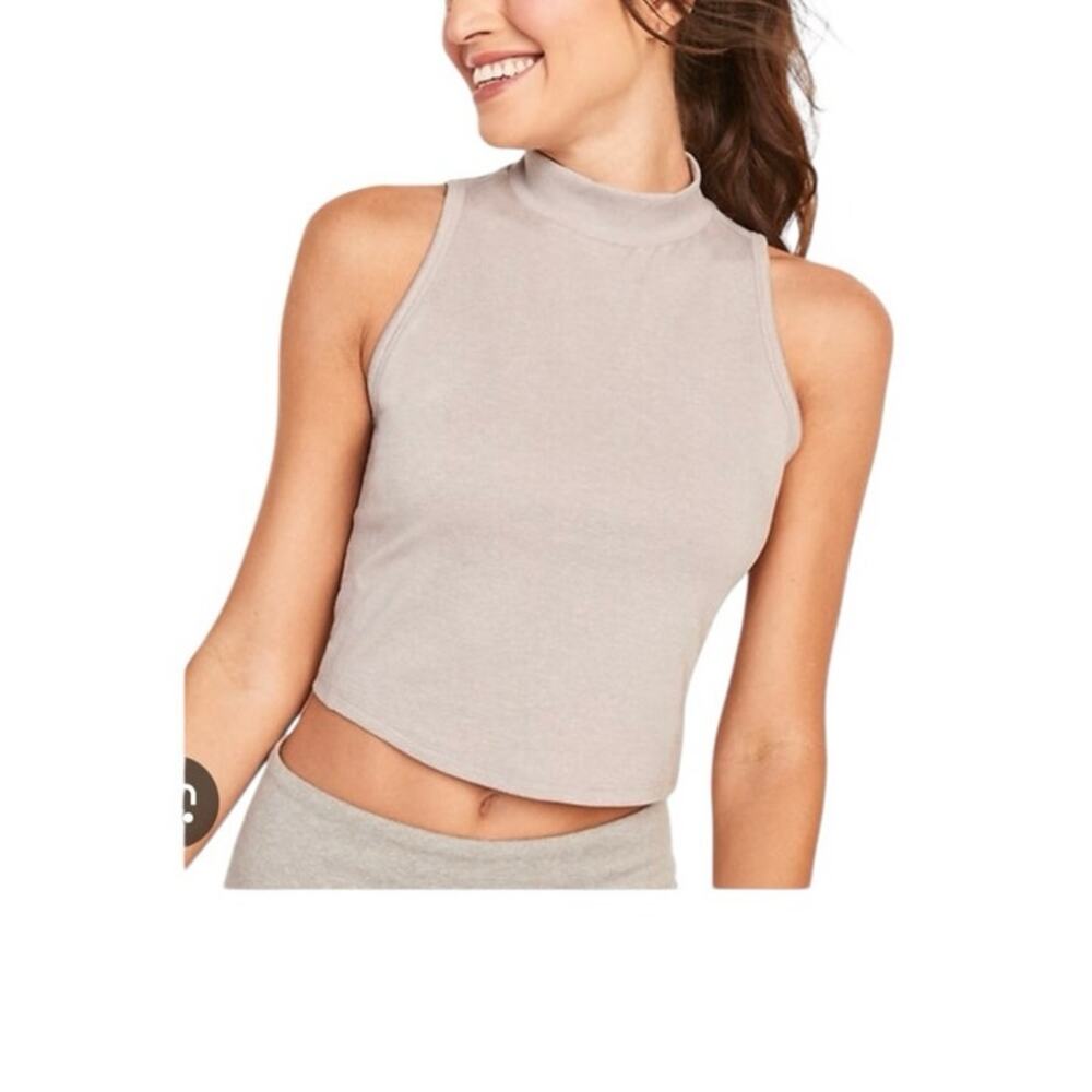 Old Navy Sleeveless CozeCore Mock-Neck Cropped Top Size XL Workout Gym